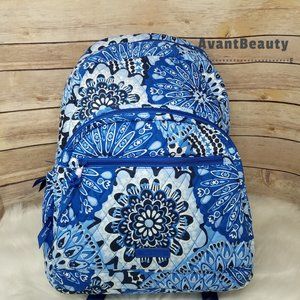 Vera Bradley Essential Blue Star Medallion Quilted Cotton New Backpack gift